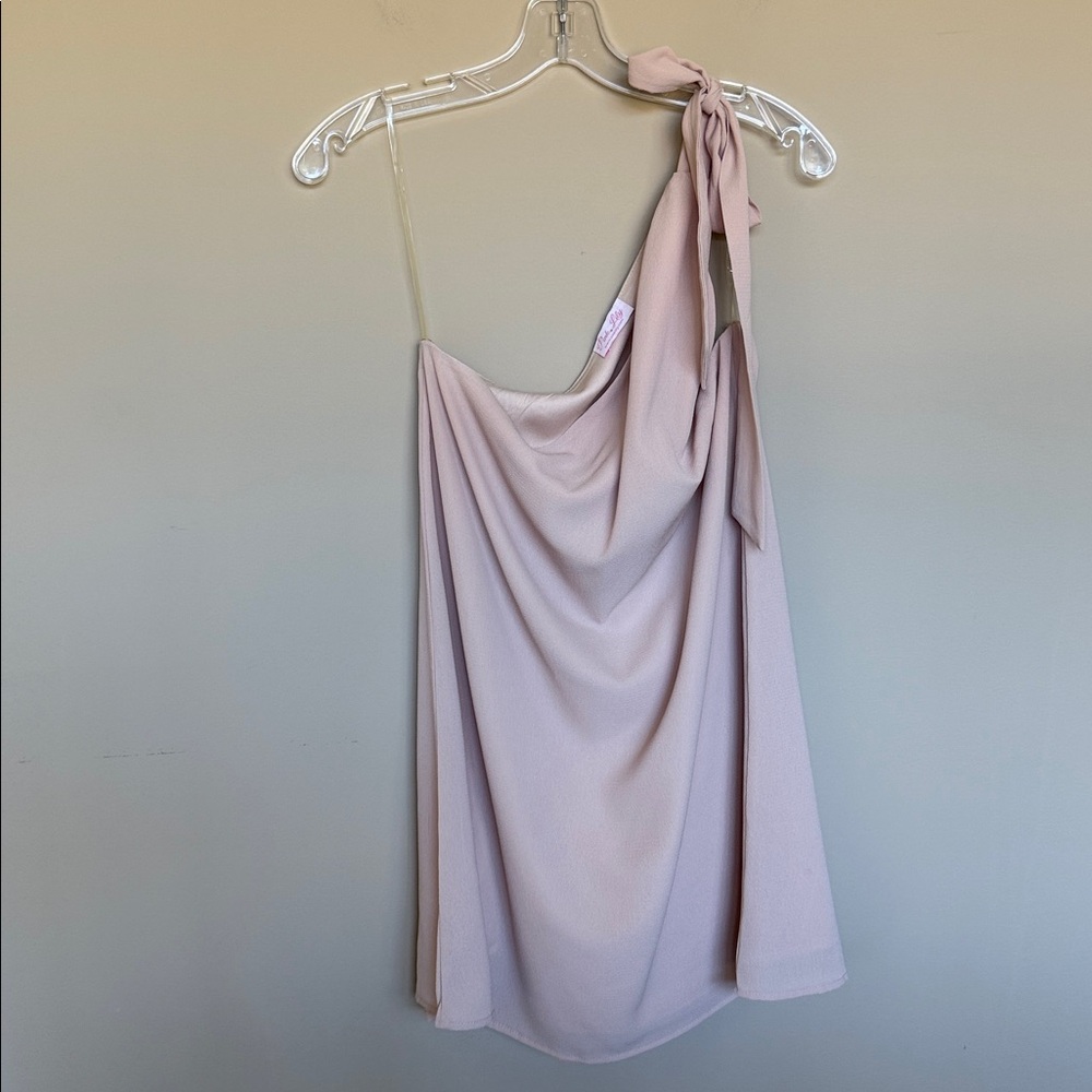 Pink Lily One-Shoulder Blush Dress